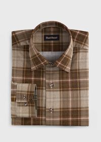 Paul Stuart Printed Plaid Brushed Cotton Shirt, thumbnail 1