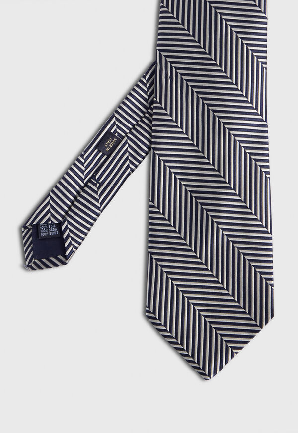Paul Stuart Woven Silk Chevron Tie, image 1