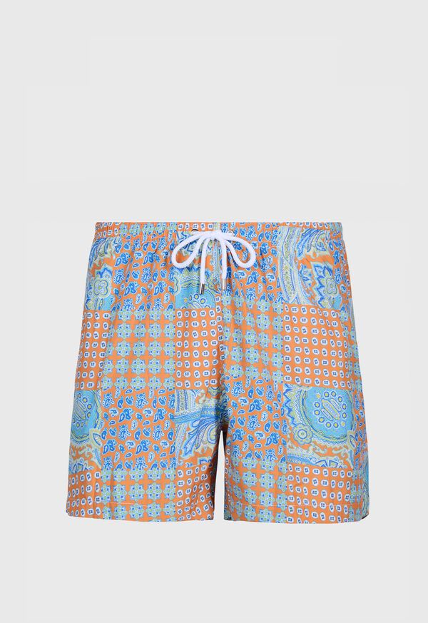 Paul Stuart Patchwork Print Swim Trunk, image 1
