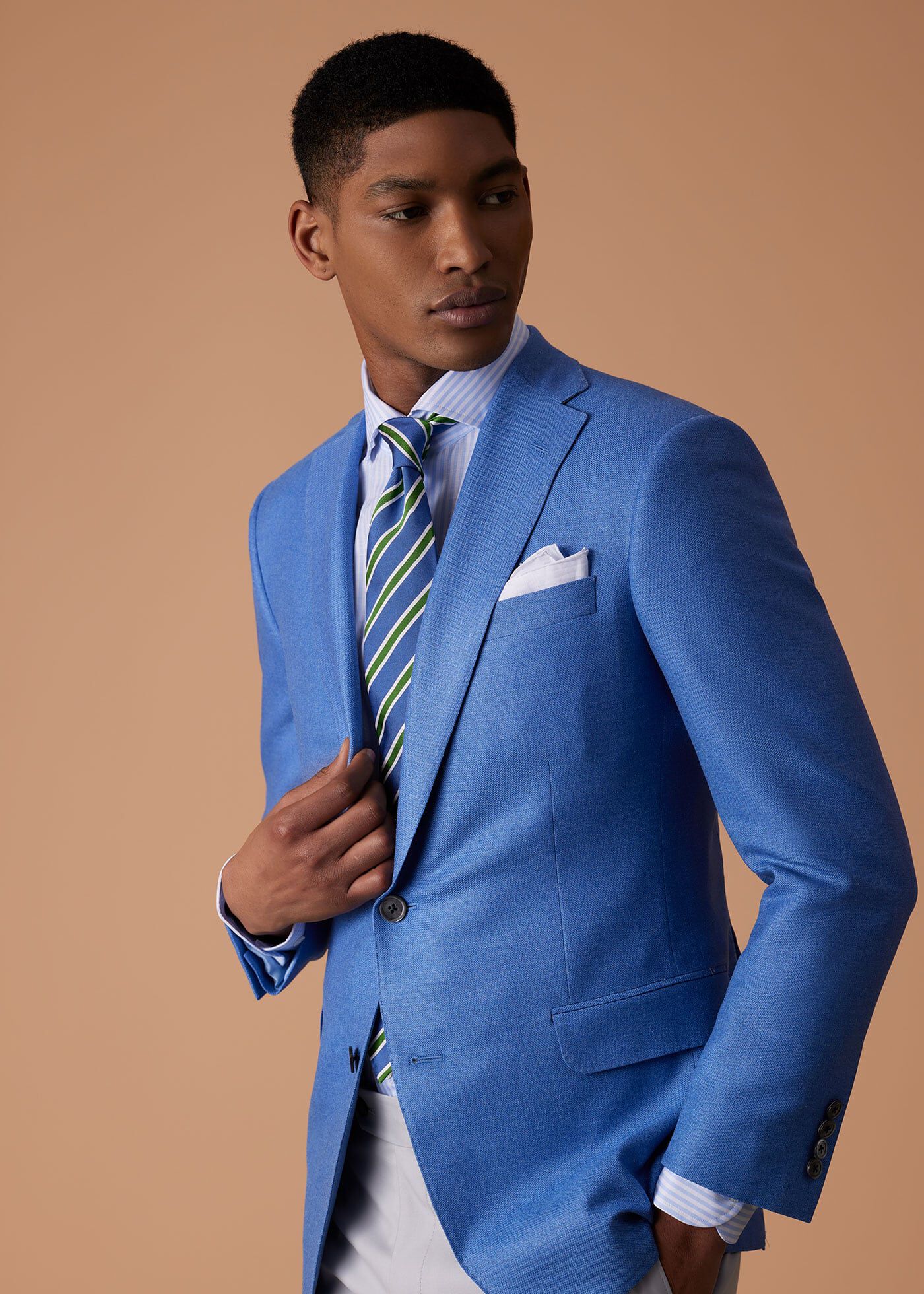 Blue silk blazer cheap