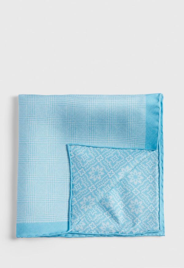 Paul Stuart Reversible Silk Plaid Pocket Square, image 1