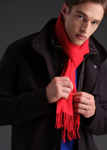 Paul Stuart Cashmere Scarf with Man on the Fence Logo