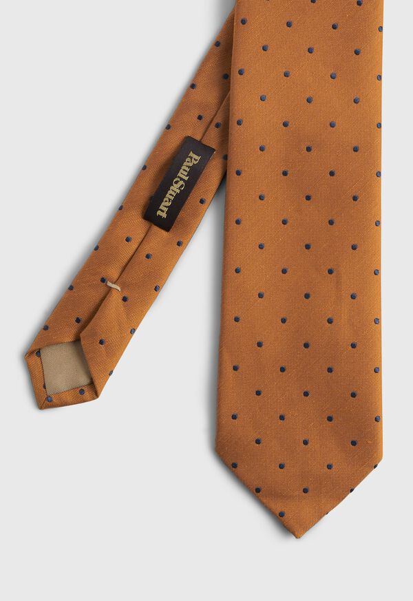 Paul Stuart Silk and Linen Printed Dot Tie, image 1
