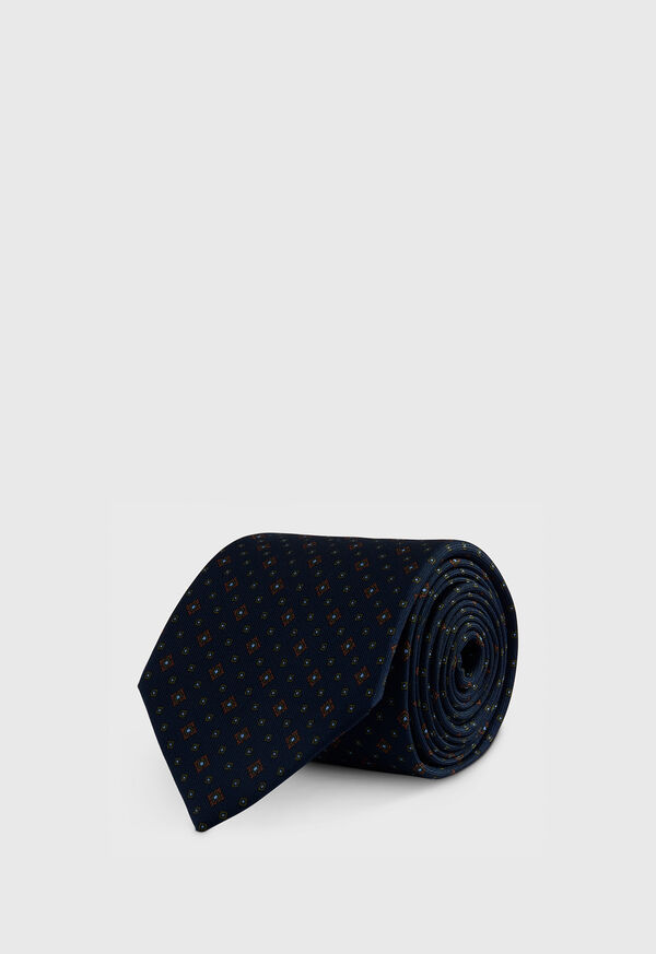 Paul Stuart Silk Printed Micro Medallion Tie, image 1