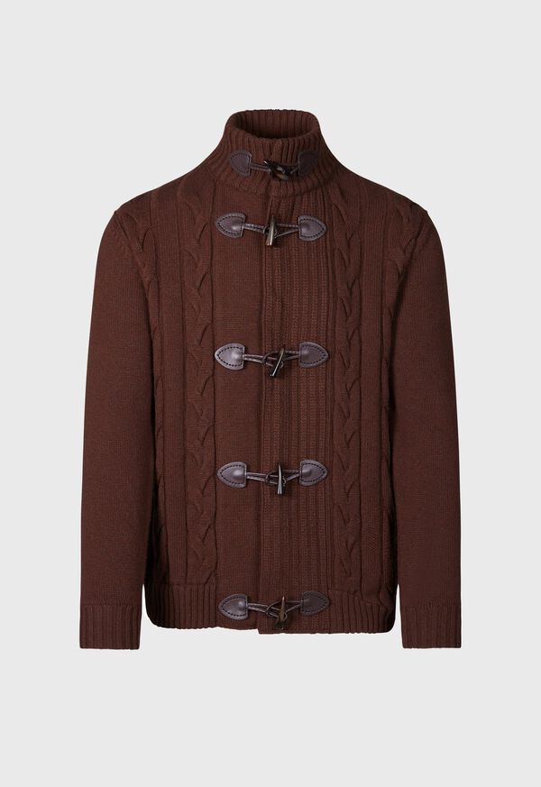 Paul Stuart Wool & Cashmere Cable Knit Toggle Cardigan, image 5