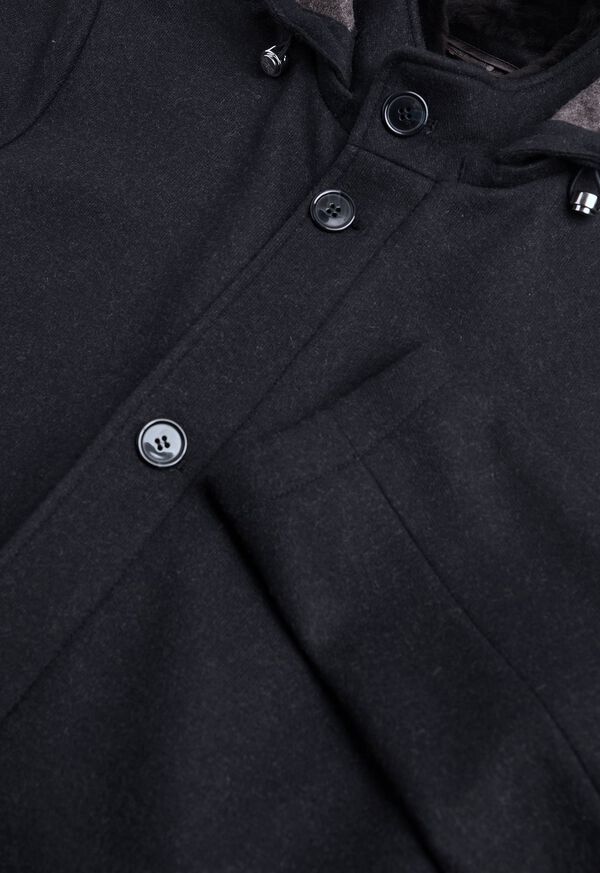 Paul Stuart Navy Long Hooded Coat, image 3
