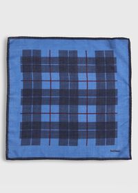 Paul Stuart Printed Wool & Cashmere Plaid Pocket Square, thumbnail 2