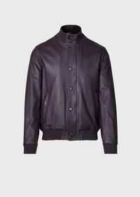 Paul Stuart Leather Bomber Jacket, thumbnail 1