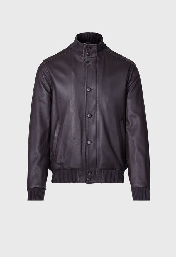 Paul Stuart Leather Bomber Jacket, image 1