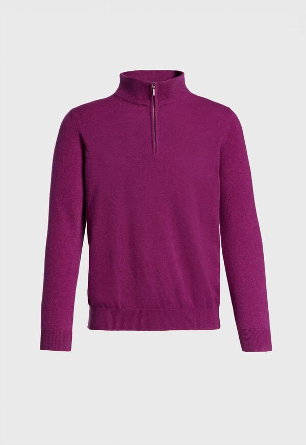 Paul Stuart Lightweight Cashmere Quarter Zip Sweater, image 2