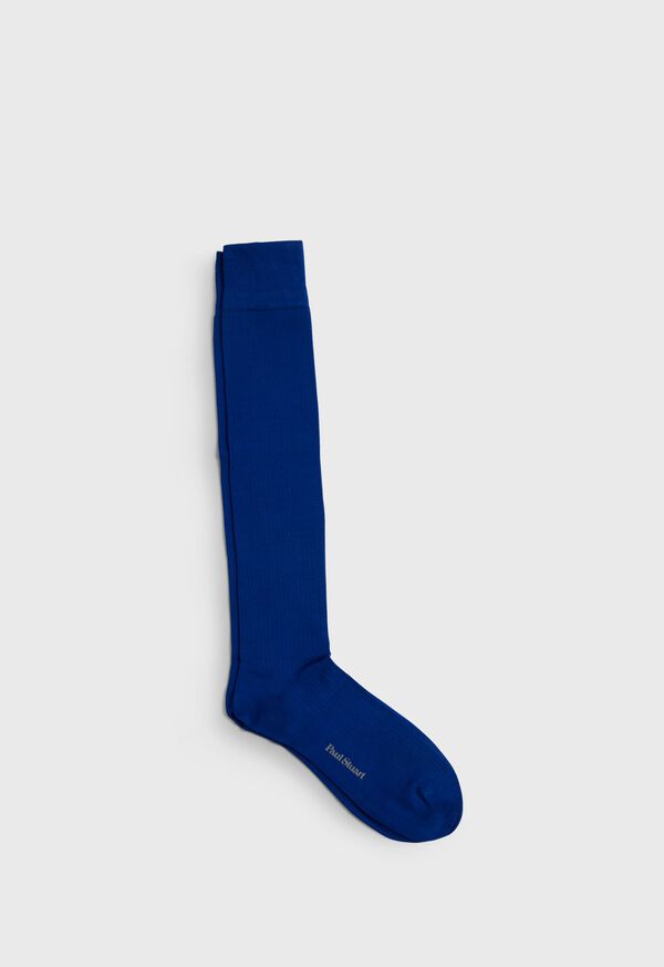 Paul Stuart Mercerized Cotton Solid Ribbed Sock, image 1