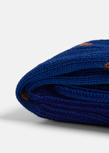 Paul Stuart Ribbed Cotton Dot Dress Sock