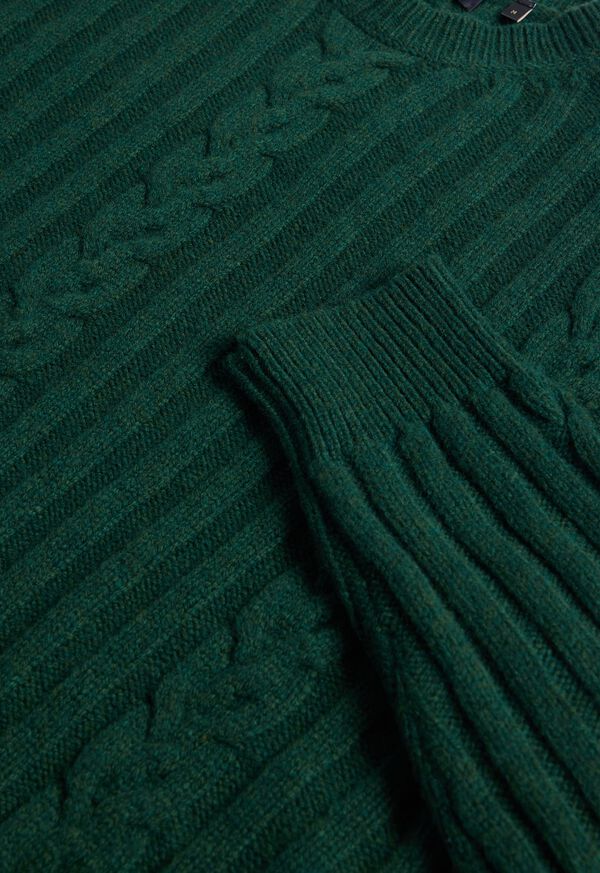 Paul Stuart Wool Cable and Rib Crewneck Sweater, image 2