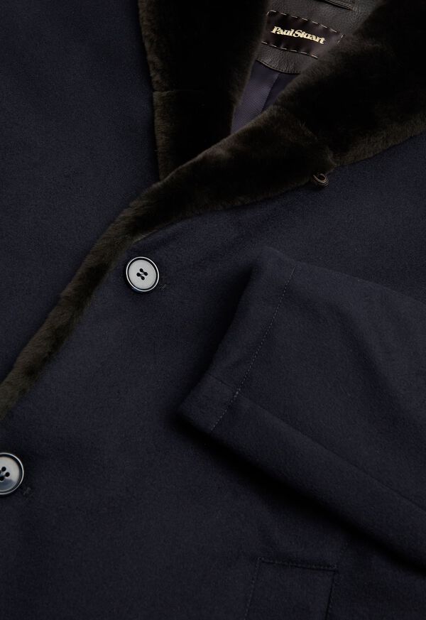 Paul Stuart Cashmere Coat with Fur Lapel, image 2