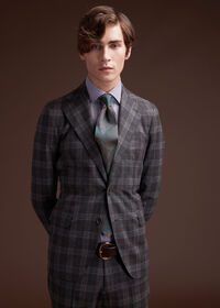 Paul Stuart Grey Plaid Wool Suit, thumbnail 2