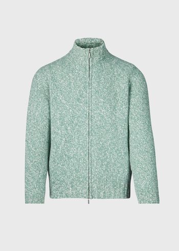 Paul Stuart Wool & Cashmere Marled Zip Cardigan
