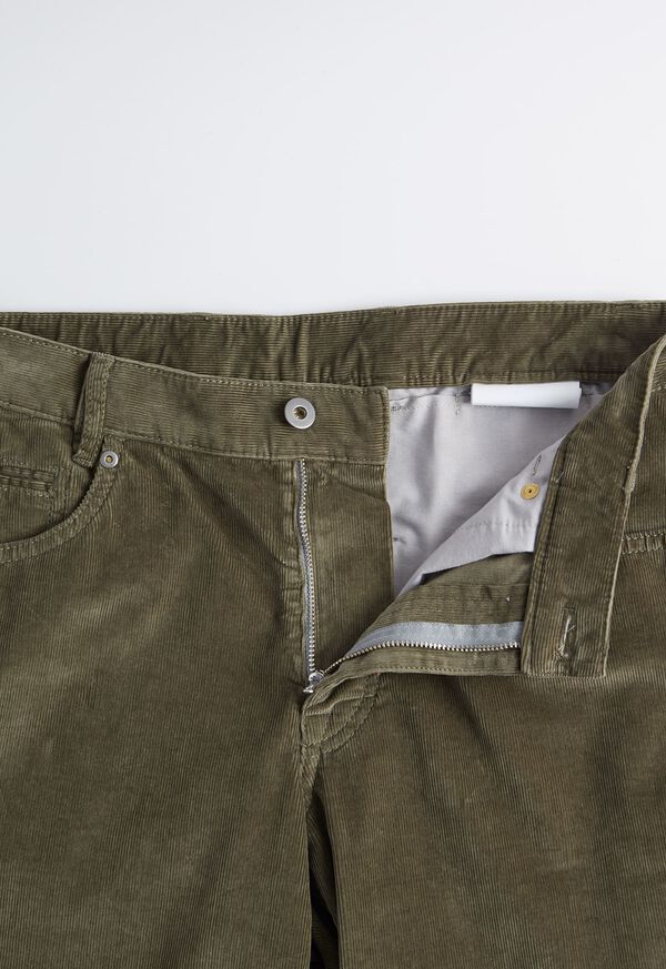 Men\'s Five Pocket Corduroy Pants in Olive - Paul Stuart