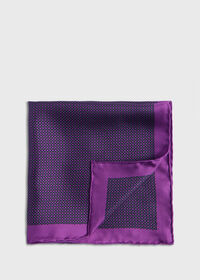 Paul Stuart Silk Twill Micro Medallion Pocket Square, thumbnail 1