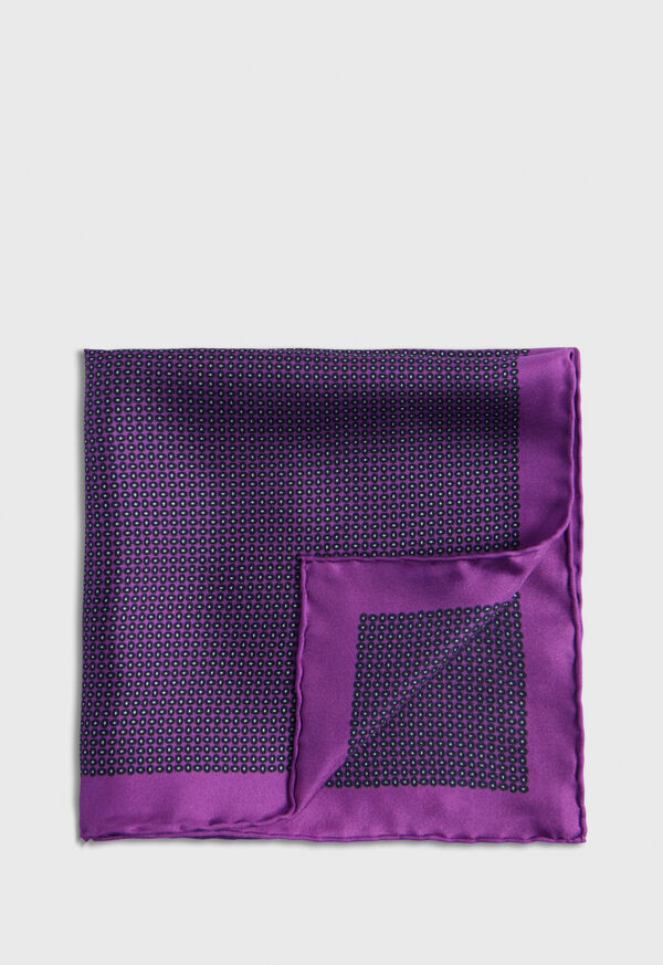 Paul Stuart Silk Twill Micro Medallion Pocket Square, image 1