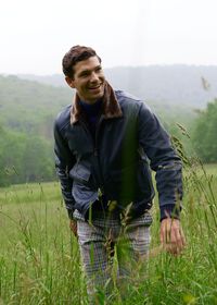 Paul Stuart Beaver Fur Lined Leather Blouson, thumbnail 5