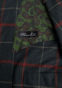 Paul Stuart Olive Cashmere Windowpane Blazer, thumbnail 3