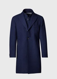 Paul Stuart Navy Wool Overcoat with Gilet, thumbnail 1
