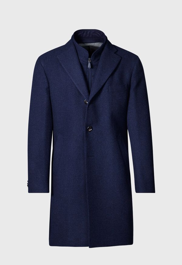 Paul Stuart Navy Wool Overcoat with Gilet, image 1