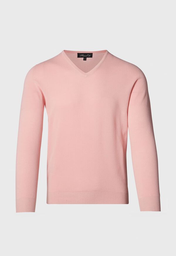 Paul Stuart Cotton Pique V-Neck Sweater