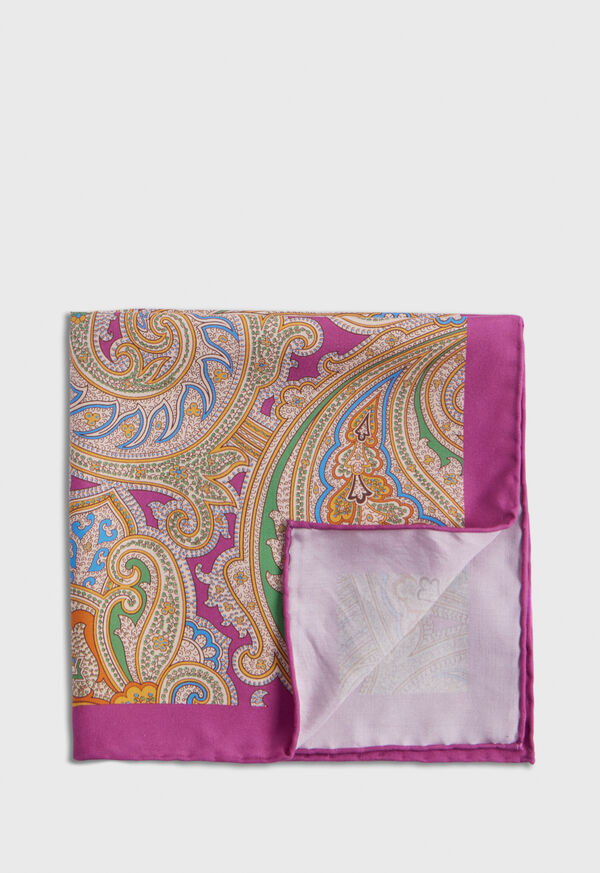 Paul Stuart Habotai Silk Summer Paisley Pocket Square, image 1