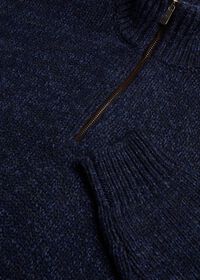 Paul Stuart Mouline Quarter Zip with Suede Trim Sweater, thumbnail 2