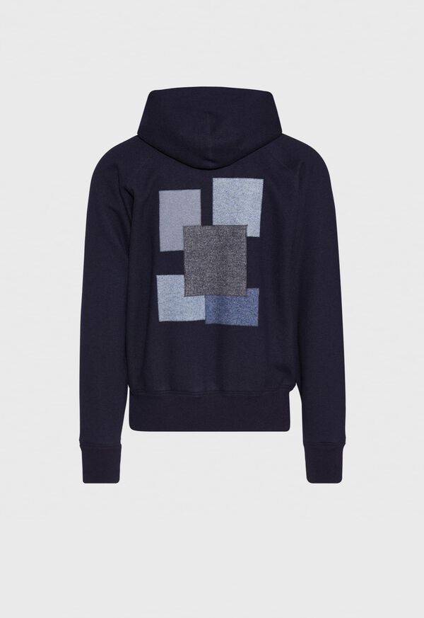 Paul Stuart Navy Tonal Patchwork Hoodie, image 2