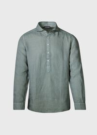 Paul Stuart Linen Half Placket Sport Shirt, thumbnail 1