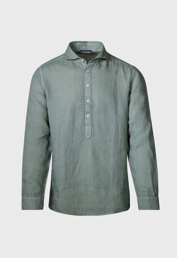 Paul Stuart Linen Half Placket Sport Shirt, image 1