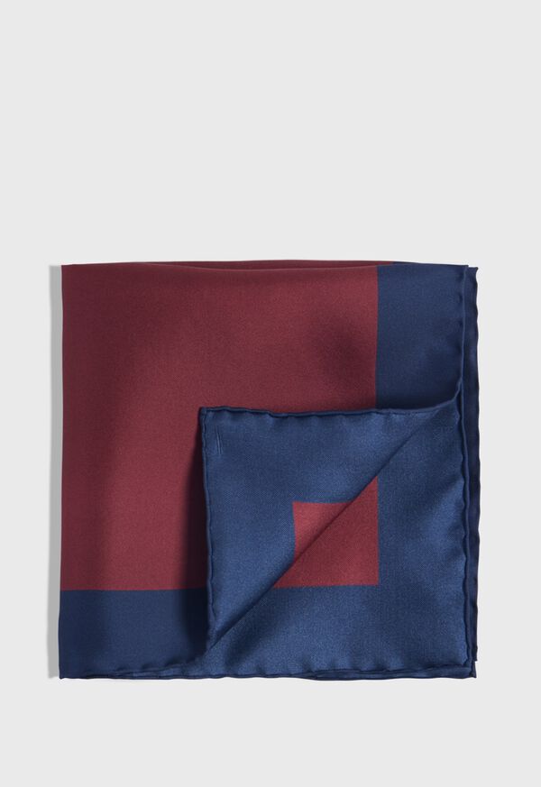 Paul Stuart Printed Silk Color Block Pocket Square, image 1