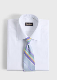Paul Stuart Woven Silk Oxford Stripe Tie, thumbnail 2