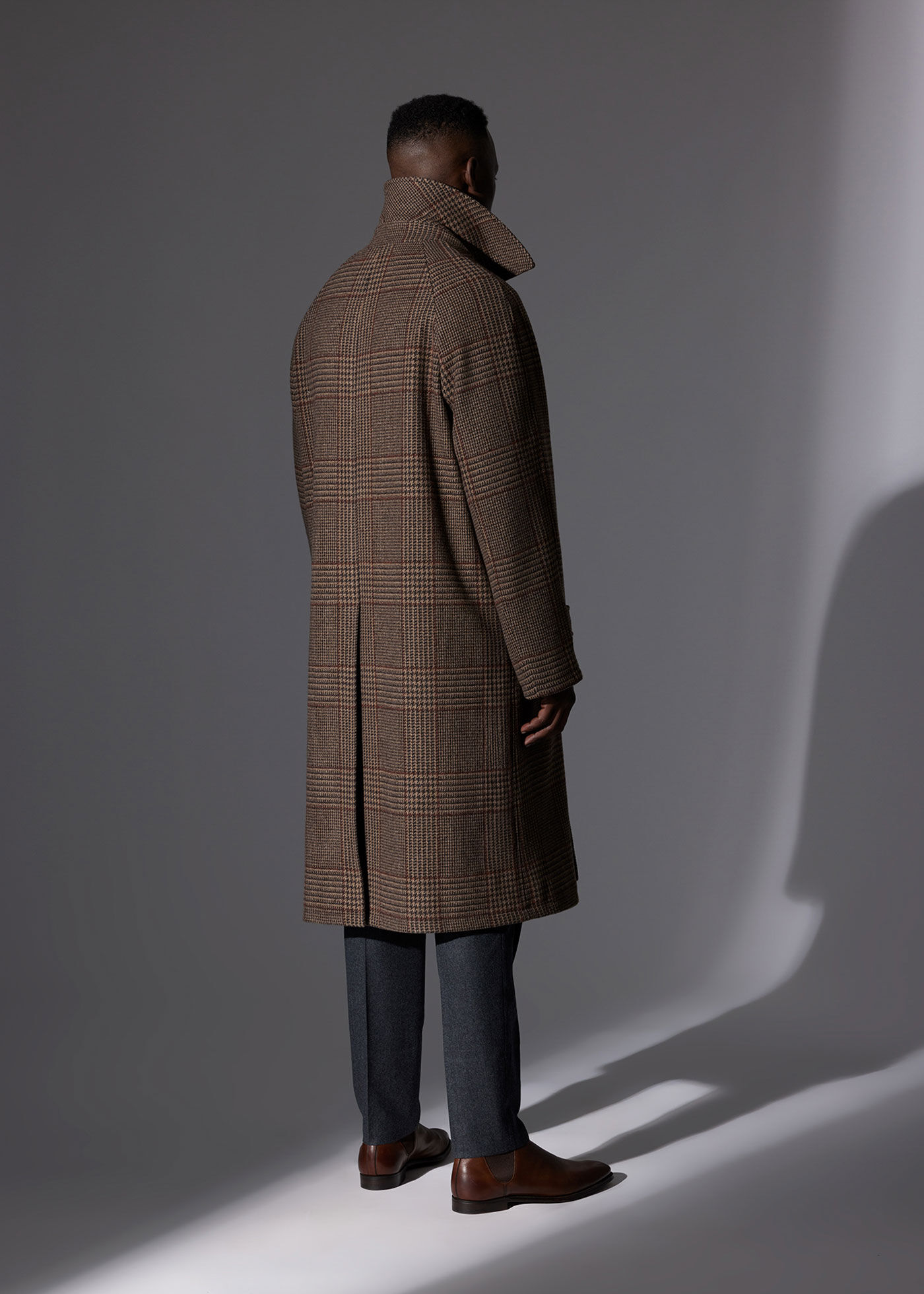 Men's glen plaid overcoat hot sale