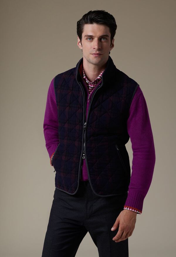Paul Stuart Quilted Wool Plaid Vest, image 2