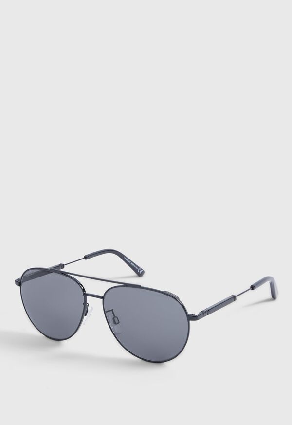 Paul Stuart BALLY Shiny Black Sunglasses with Smoke Lens, image 2