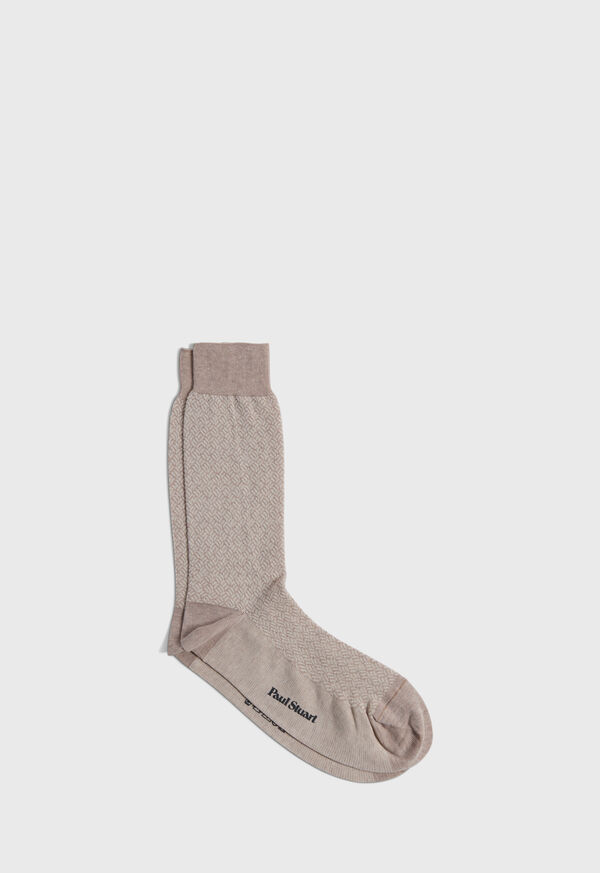 Paul Stuart Mercerized Cotton Parquet Pattern Sock, image 1