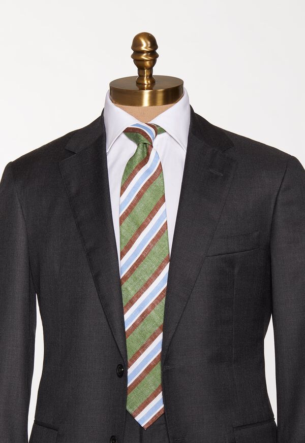 Paul Stuart Printed Linen Stripe Tie, image 2