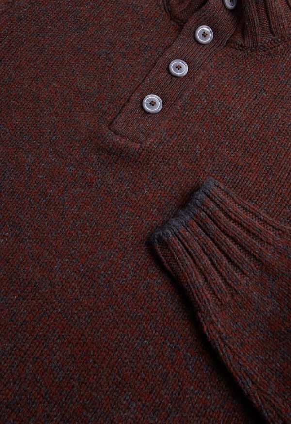Paul Stuart Marled Button Mock Neck Sweater, image 2