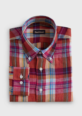 Paul Stuart Linen Madras Shirt