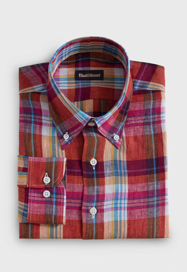 Paul Stuart Linen Madras Shirt, image 1