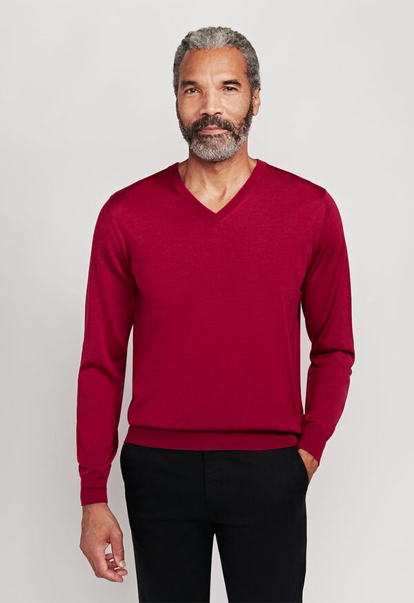 Paul Stuart Cashmere and Silk V-Neck Sweater, image 1