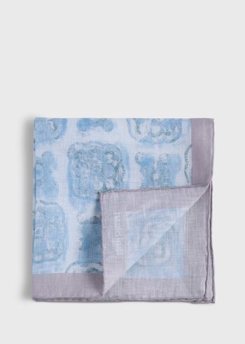 Paul Stuart Printed Linen Floral Pocket Square
