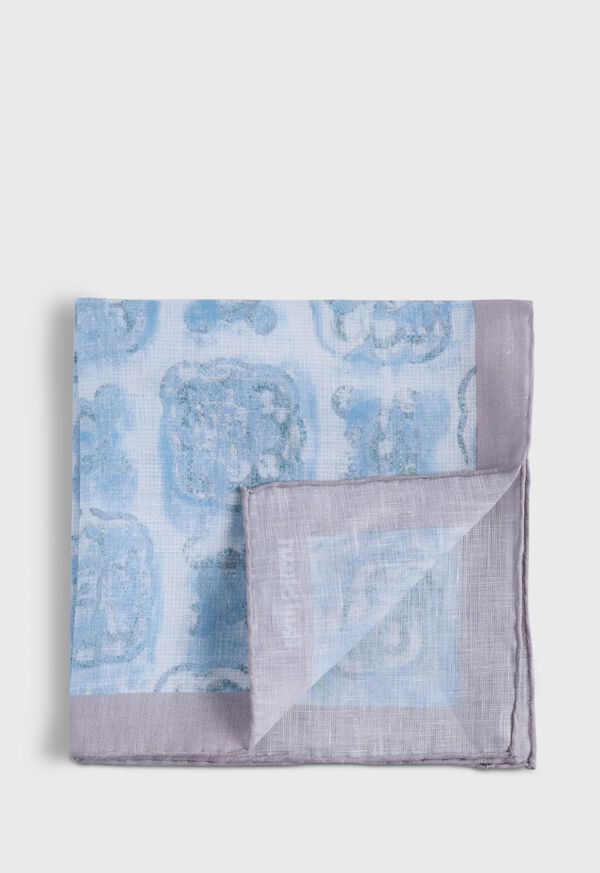 Paul Stuart Printed Linen Floral Pocket Square, image 1