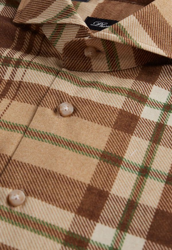 Paul Stuart Printed Plaid Brushed Cotton Sport Shirt, image 2