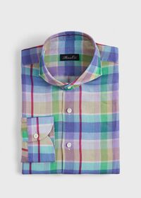Paul Stuart Printed Linen Plaid Sport Shirt, thumbnail 1