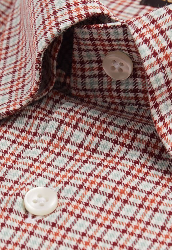 Paul Stuart Mini Houndstooth Flannel Sport Shirt, image 2