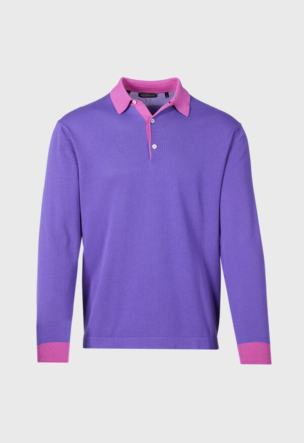 Paul Stuart Cotton Long Sleeve Polo, image 1